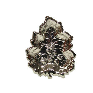 SterlingCraft Serving Platter Maple Leaf 11 Inches Silver and Nickel